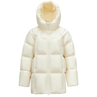 Semir Damen Mittellange Kapuzen-Daunenjacke 90% Daunen
