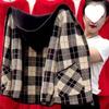 Plaid Woolen Zipper Jacket for Middle-Aged Women - Fashionable Plus-Size, Autumn/Winter Short Style