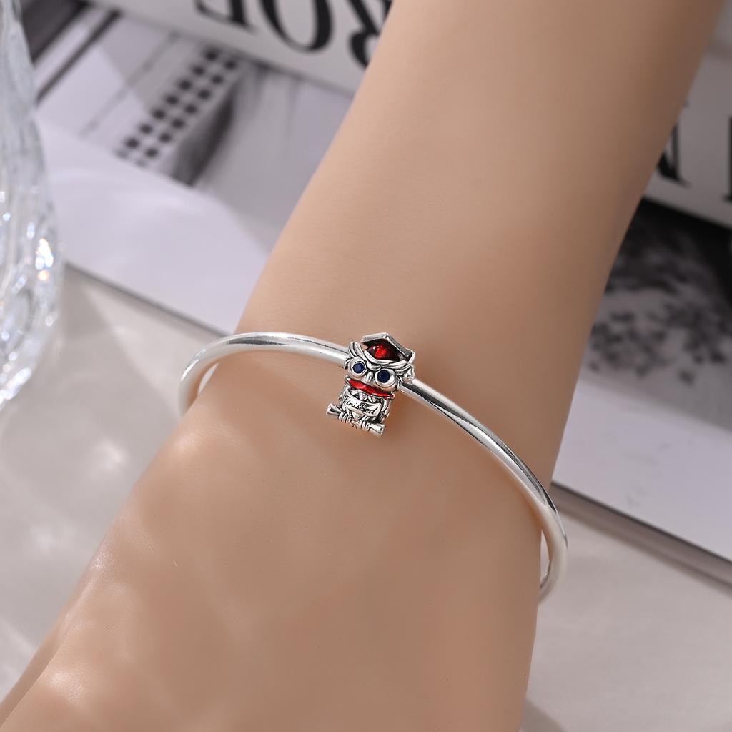 2026 Charm Pendant Cute Pet Cat Owl Beads Zircon DIY Jewelry Bracelet Accessories 925 Silver