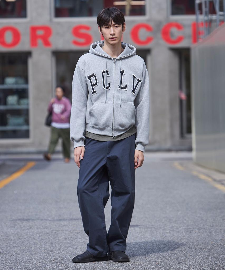 Pol Pclv Double Applique Zip-Up Hoodie_Gray