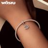 WOSTU 925 Silver Hollow Celtic Knot Charms Snake Pendant Oxidized Love Beads Fit Bracelet DIY Necklace Jewelry