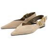 Zara Fashionable Open-Back Casual Flats Women Flats Beige 1518610102
