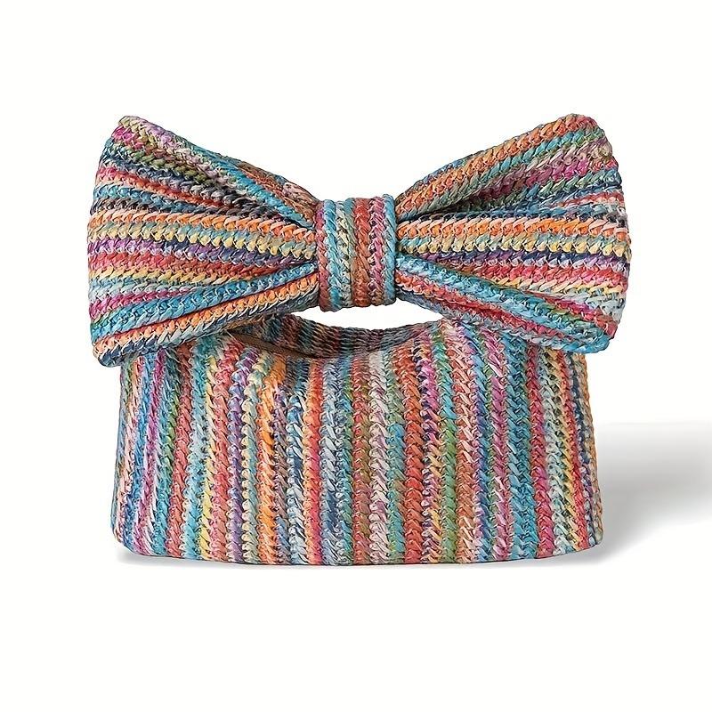 Fashi Women Summer Bohemian Straw Bag Woven Bow Beach Crossbody Bag Shoulder Messenger Bag Girls Handbags Straw Bag Gifts Chic