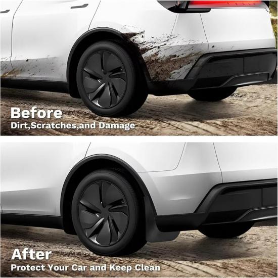 Front and Rear Dedicated TPE Mudguard For Tesla Model Y Juniper 2025 2026 Mud Flaps Mudflap Guards Front Wheel Fender MudGuard