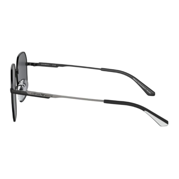 Emporio Armani Logo Metal Irregular Shape Sunglasses Men sunglasses Black 0EA2154D30018757