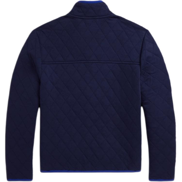 Polo Ralph Lauren Cotton Jacket FW24 Color Block Quilted Half High Neck Zipper Long Sleeve Kids Jackets Deep-Blue CWPOKNIY8021236-410
