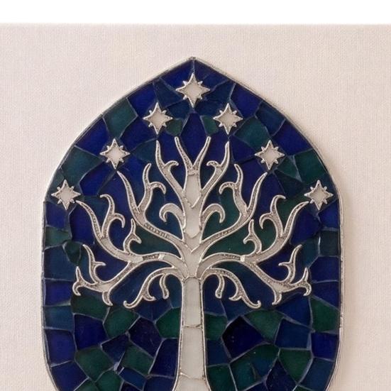 Stress Relief Creative Hobby DIY Mosaic Art Kit, Fantasy Circular Door Tile Craft Sea Glass Project Kit for Adults Beginners, Handmade Gift