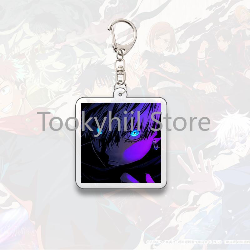 Gojo Satoru Square Keychain Boyfriend Exquisite Backpack Anime Figure Decorate Pendant Cartoon Itadori Yuji Collect Accessories