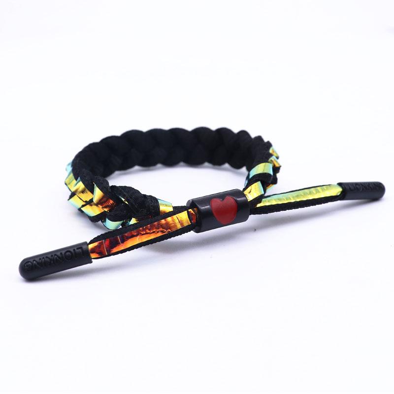 Bracelet Shoelace Woven Holographic Reflective Couple Bracelet Men's and Women's Bracelet