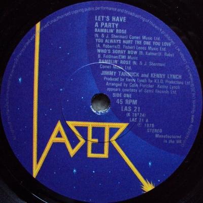 7inch Record JIMMY TARBUCK & KENNY LYNCH - Let's Have A Party LAS21 Laser 1979 UK Pop Used