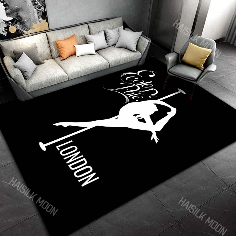 Pole Dance Art Print Cartoon Carpet Rug for Living Room Bedroom Sofa Home Decor Area Rug Non-slip Mat for Gifts