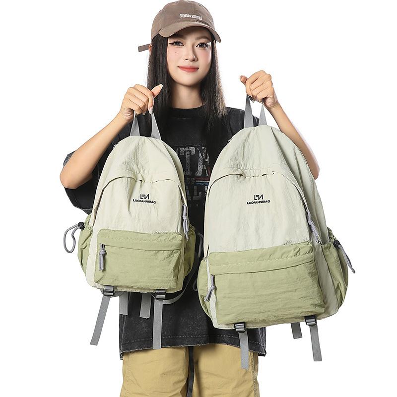 

New Contrast Color Lightweight Backpack Casual Versatile Travel Camping Hiking Backpack College Student Fashion School Bag Small