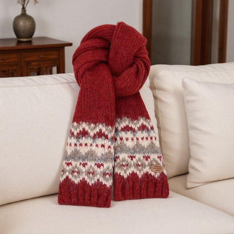 2025 Fair Isle Knit Scarf: Cozy Winter Christmas & New Year Gift