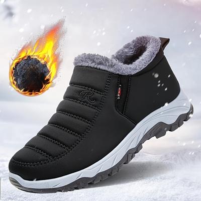 Damskie ocieplane polarem buty śniegowe Zimowe ciepłe wodoodporne wsuwane botki termiczne outdoorowe krótkie buty