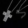 Lucliss Cross Necklace, Made in Japan, with Zirconia, Double 18K Gold Plated, [Silver], Men's and Women's, 18K Gold GP Cross Necklace