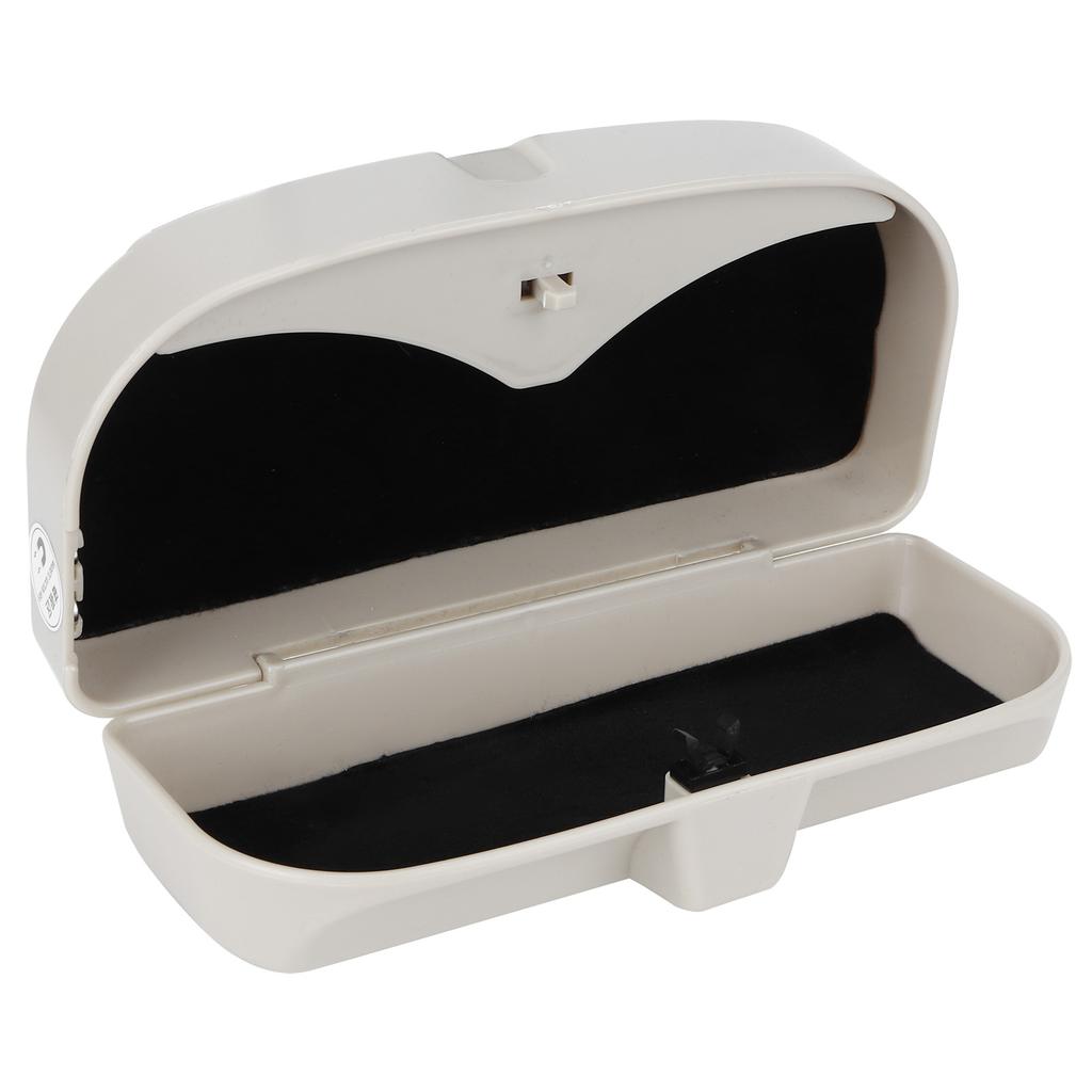Car Sun Visor Glasses Case Holder Kit with Tickets Clips Storage Sunglasses Organizer UniversalBeige