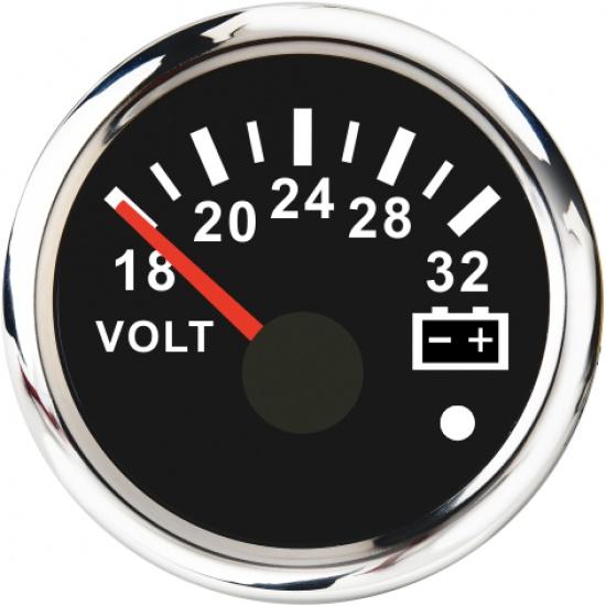 A 52mm Marine Auto Voltmeter Gauge 8-16/16-32 Volts Voltage Gauge for Universal Car Caravan Marine Boat Red Backlight Volt