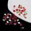 Charms per unghie con fiori 3D, charms per unghie con foglie in resina, perline in acciaio, forniture per nail art, decorazioni fai da te per unghie acriliche