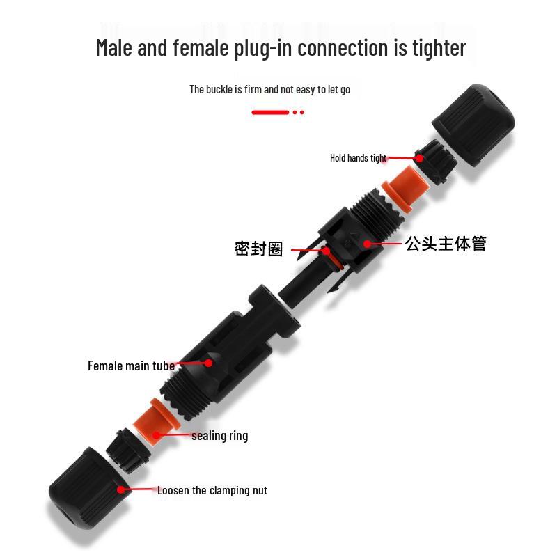 Waterproof MC4 Male & Female Solar Panel Connector, IP67, Purple Copper