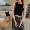 Summer Round Neck Exposed Navel Short Outerwear Vest