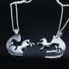 2PCS Horse Stainless Steel Chain Necklace for Women Men Horses Accessories Couple Love Necklace Jewelry Equestrian Gift