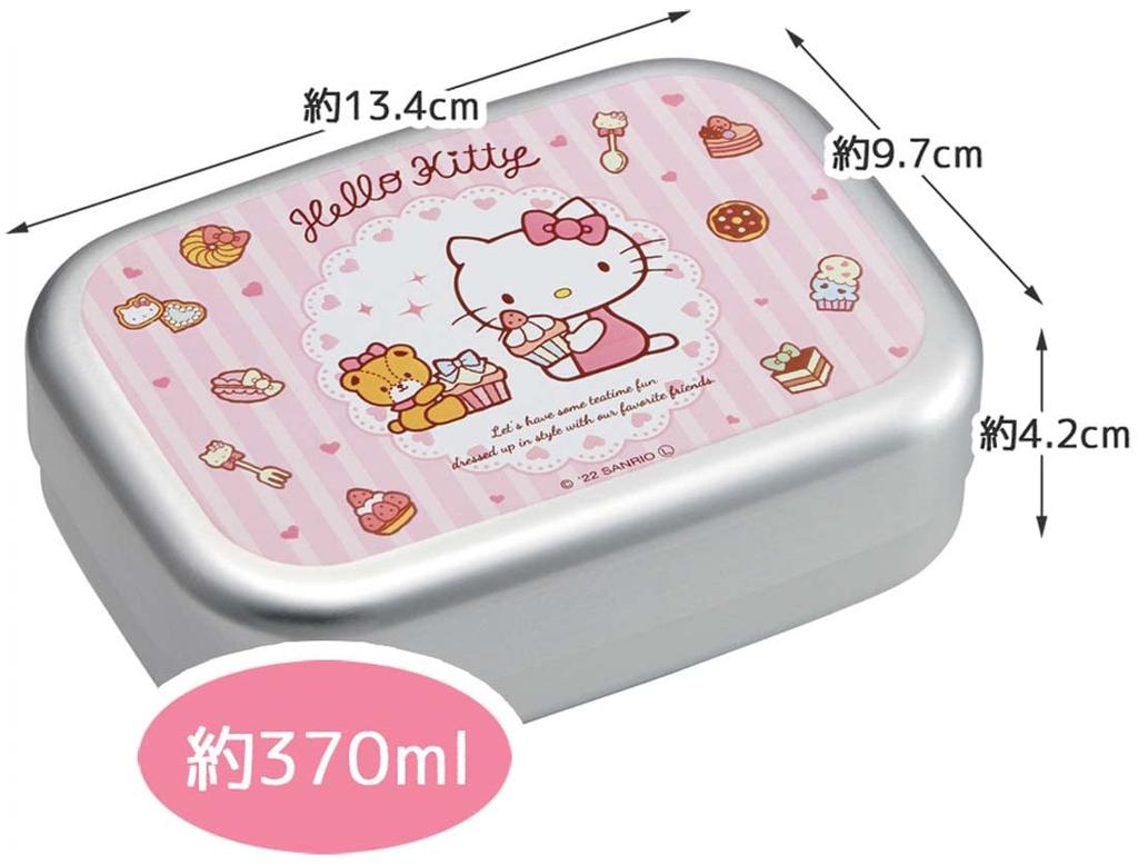 Skater Bento Hello for Made In Box, Kitty, Snacks, 370ml, Aluminum, Kids, Japan, ALB5NV-A