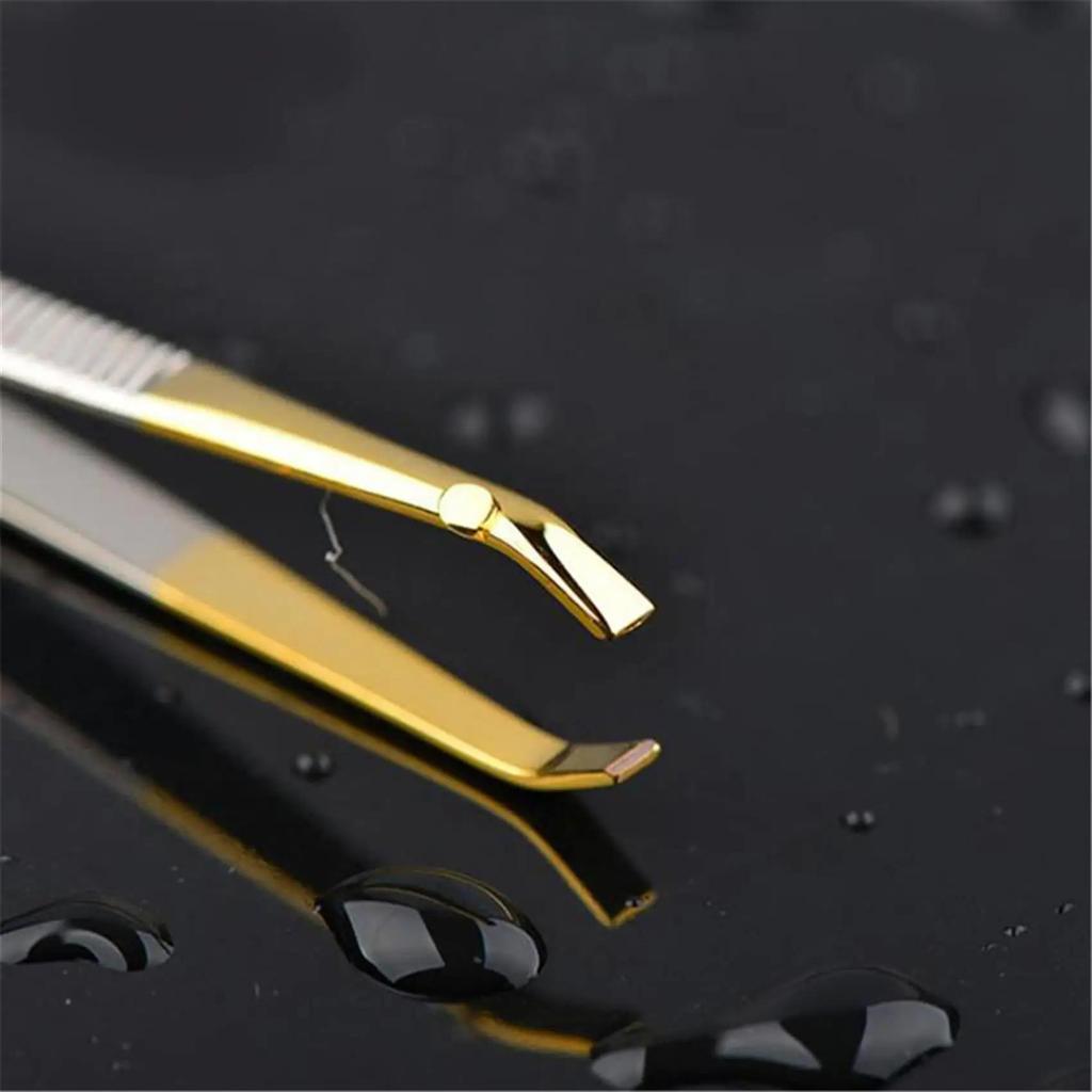 Eyebrow Tweezers Clip Plucking Clips Make Up Tool Stainless Steel Slant Tip Eyes Tweezer Clip for Face Hair Removal High Quality