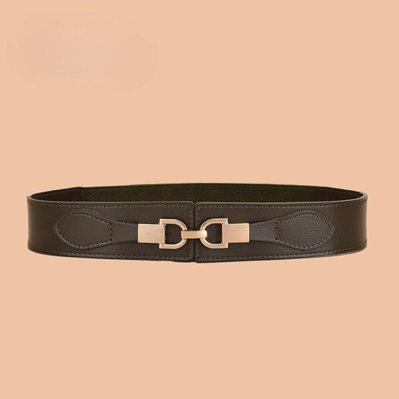 New Women's Belt Decoration Fashionable Waistband with Coat Waist-hugging Genuine Leather Belt Wide Waist Seal Elastic Elastic Waistband Belt