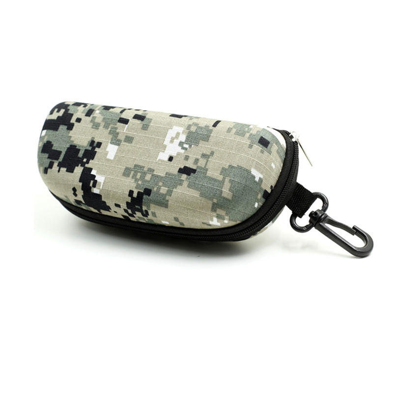 

Camouflage Glasses Boxes Tourism Sports With Hook Zipper Sunglasses Case Can Be Tied With Waist Belt Compression Storage Box зелений