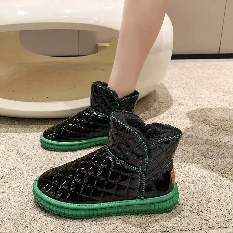 

Модные женские ботильоны с подкладкой, плюс теплые 39 плюшевые зимние 2024, женские ботильоны, сноубутсы, удобные и элегантные, высокое качество, горячие ботинки 40