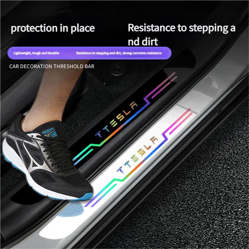 4Pcs For Tesla Model 3 Model X Model S Model Y Car Sticker Auto Door Trunk Protective Strip Anti Scratch Decal Accessories