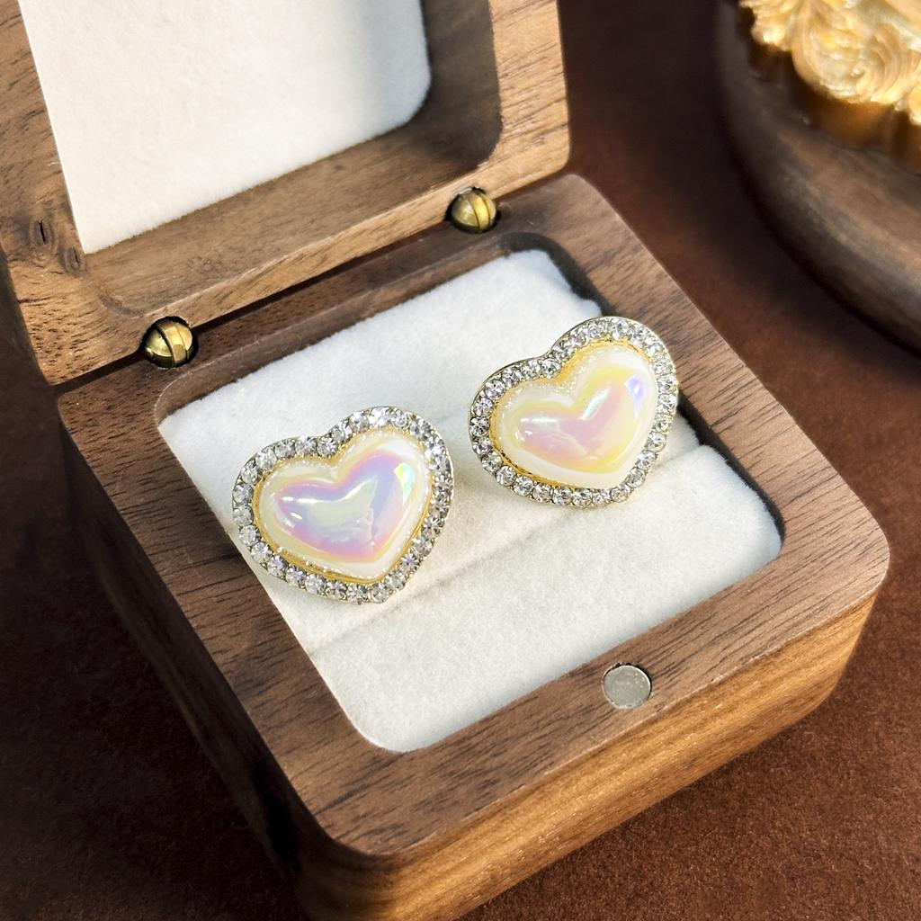 Silbernadel-Diamant-Opal-Ohrringe, modisch, vielseitig, leicht, luxuriös, schlicht und zart, Zirkon-Ohrringe