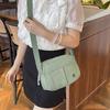 Casual Solid Color Travel Shoulder Bag Large Capacity Nylon Crossbody Bag Multi-pocket Lightweight Messenger Bag