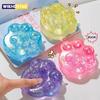 Kids Anti-stress Soft TPR Slow Rebound Sequins Maltose Pinch Toy Stress Relief Elastic Squeezing Colored Cat Paw Decompression