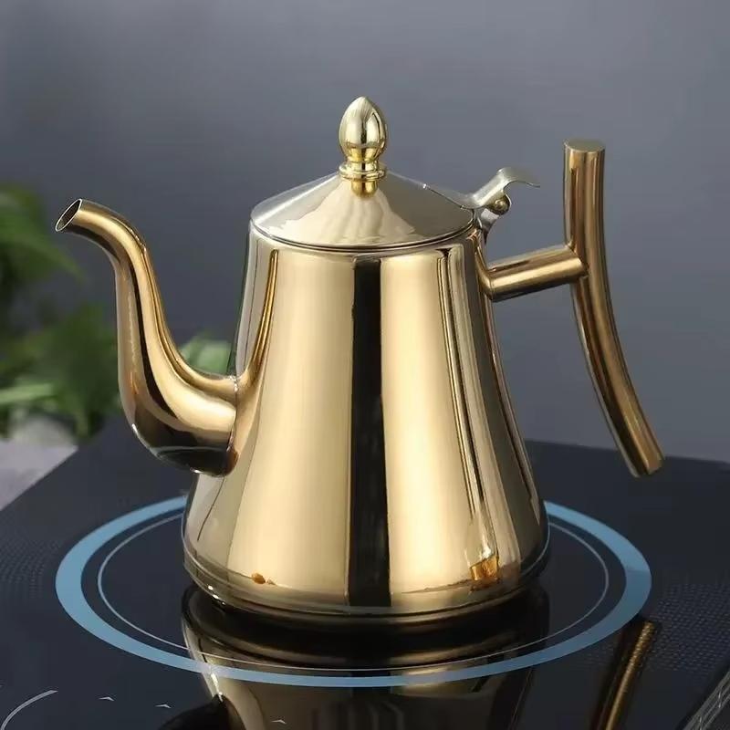 Thickened Stainless Steel Teapot Kettle Kettle Hotel Restaurant Home Induction Cooker Flower Teapot Coffee Pot