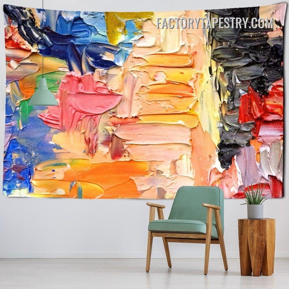 Tapestry colorful brush strokes 75x100