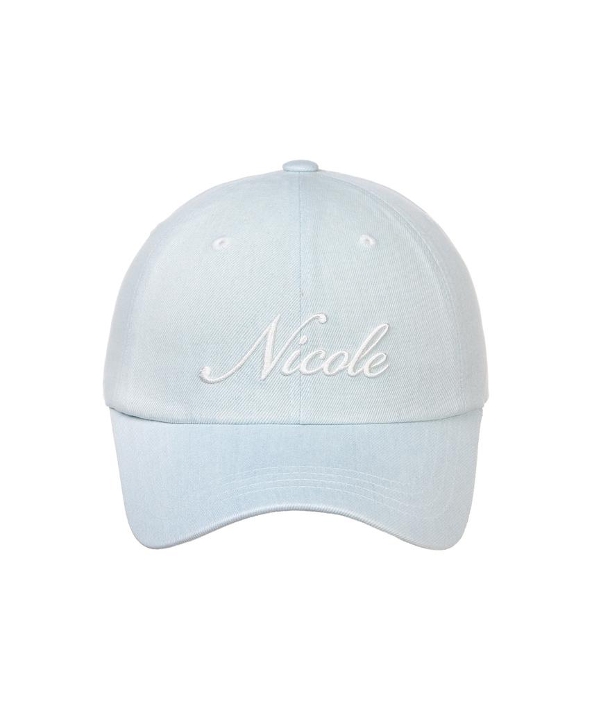 Nigaennikol Nicole Lettering Ball Cap_Denim Sky Blue