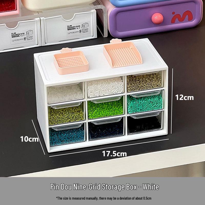 Transparent Jewelry Beads Storage Box with Drawer Compartments for DIY Crafts