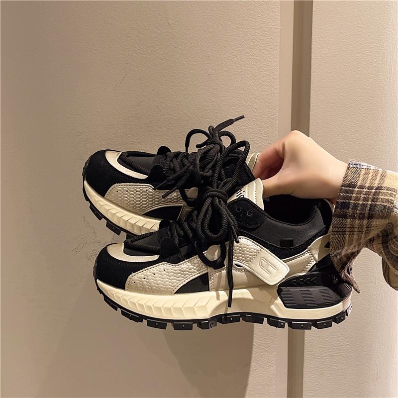 2024 Autumn New Vulcanized Shoes Women Mixed Colors Design Casual Shoes Versatile Trend Lace Up Sneaker Women's Sport Shoes