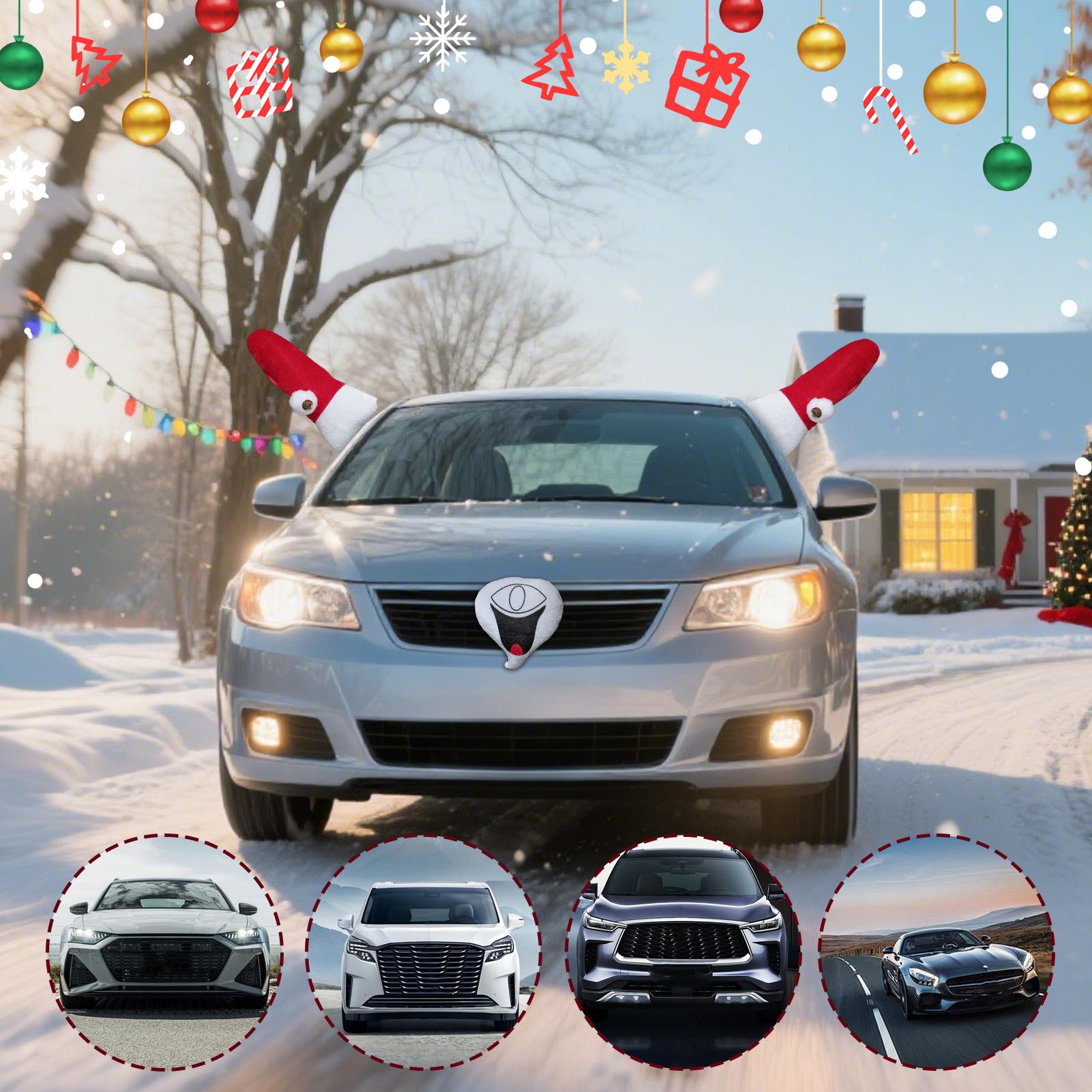 

Christmas Car Decorations Plush Car Christmas Decorations Antlers Festive Ornaments Smile Face Accessories Decor For Offices CN