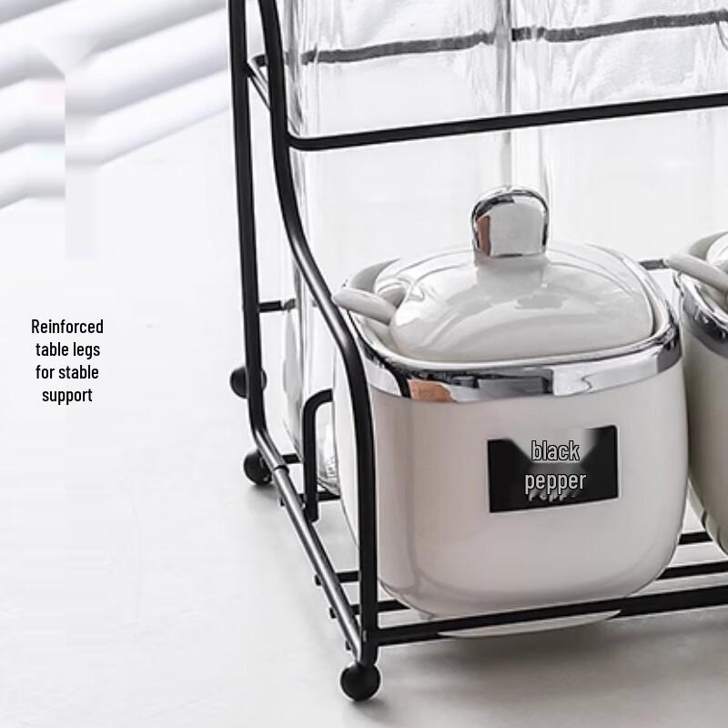 Yingbai 8-Piece Kitchen Spice Jar & Rack Set