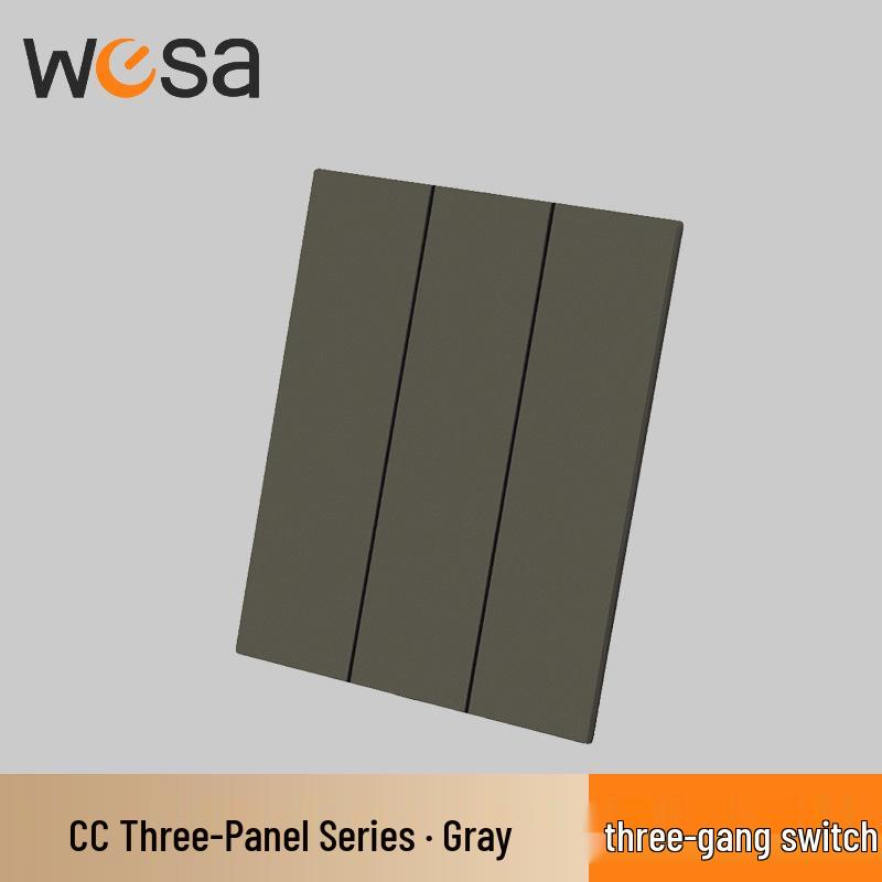 CE-Certified European Type E Socket for Germany & France, One/Two-way Switch Panel, Two-hole Design