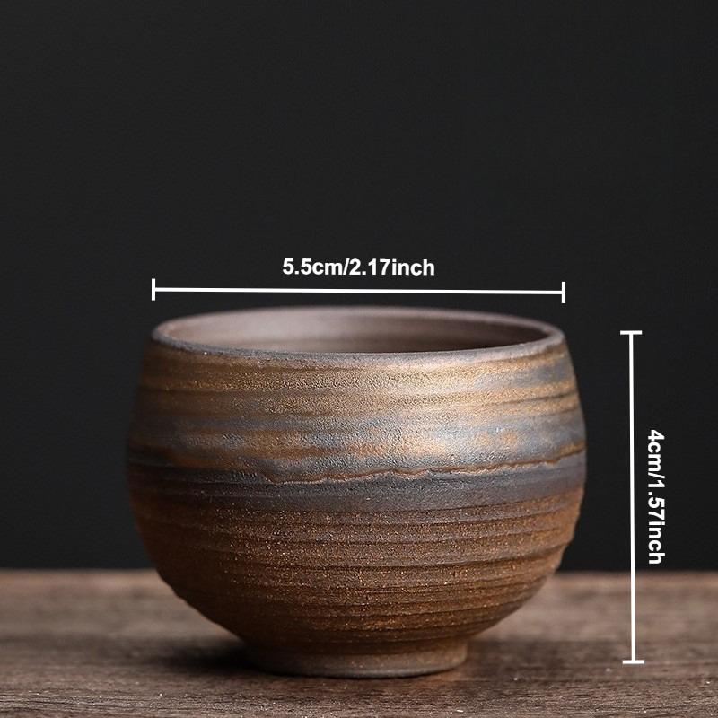 

Japanese Stoneware Teacup Ceramic Chinese Kung Fu Teaware Master Cup Retro Coarse Pottery Mug Household Drinkware Tea Ceremony