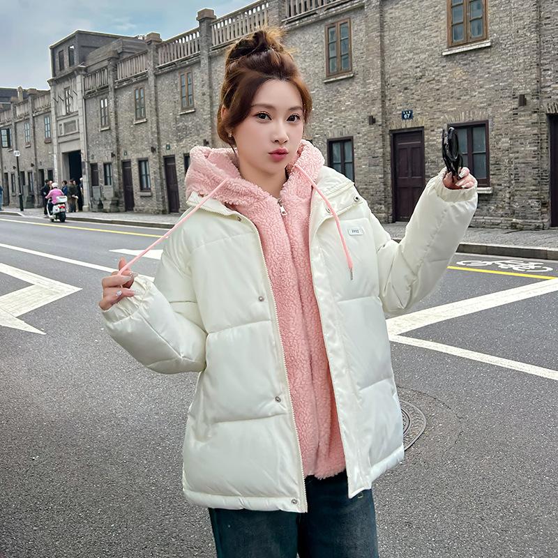 

Новая свободная короткая хлопковая куртка на осень и зиму, хлопковая куртка с капюшоном в стиле пэчворк S