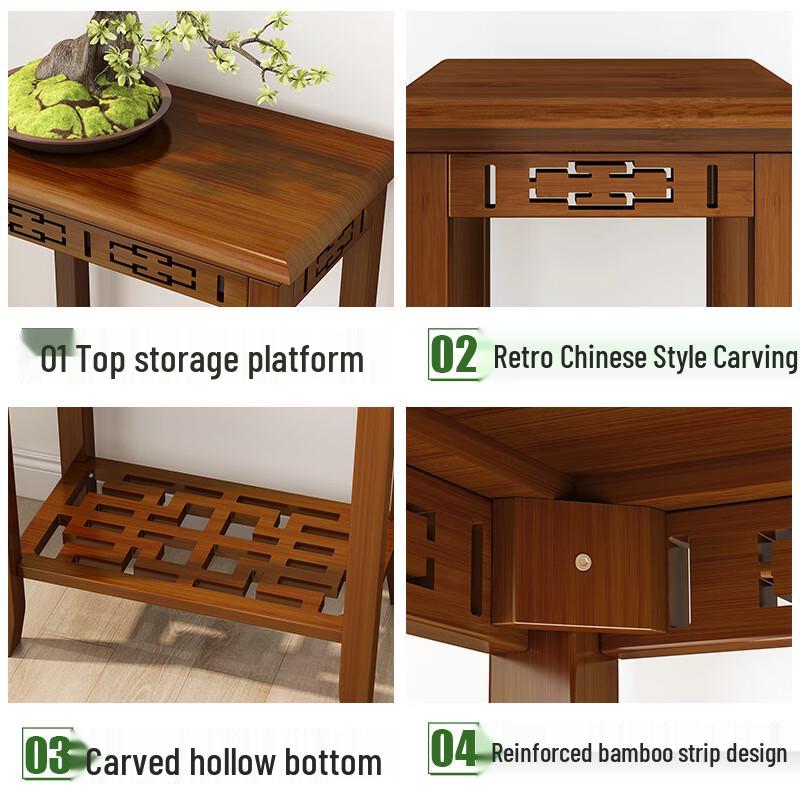 New Chinese Style Bamboo Multi-Tier Plant Stand