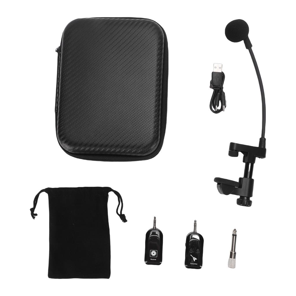 Wireless Instrument Microphone 2.4G Violin Cello Guitar Clip On Condenser Mic for Stage Performance Band