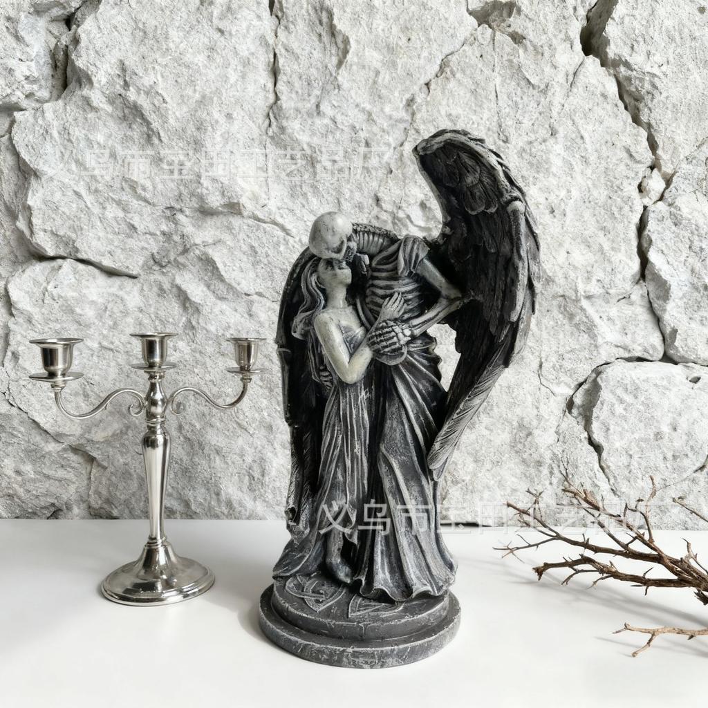 Neue Harzstatue Gefallener Engel Kuss des Todes Party-Dekoration Schmuckstück
