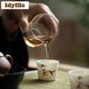 Hand Drawn Bamboo Persimmon Straight Tube Teacup Retro Tea Bowl Jug Tea-tasting Fragrance Cup Jianzhan Master Cups Cafes Craft