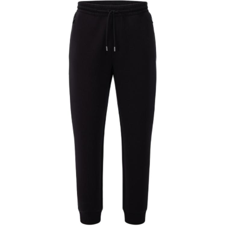 HUGO BOSS Knitted Sweatpants Men's Black Moderate Straight Fit Pants 50461908-001