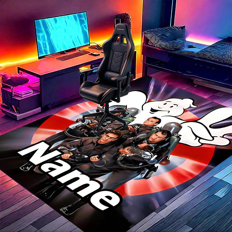Custom Name Personalized Ghostbusters Print Carpet, Versatile Home Decor Rug, for Playroom, Apartment, Balcony, Entryway, Hallway Gift